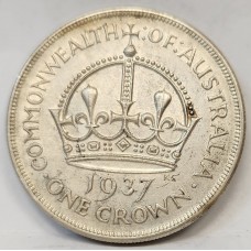 AUSTRALIA 1937 . CROWN . HIGH SILVER . KEY DATE